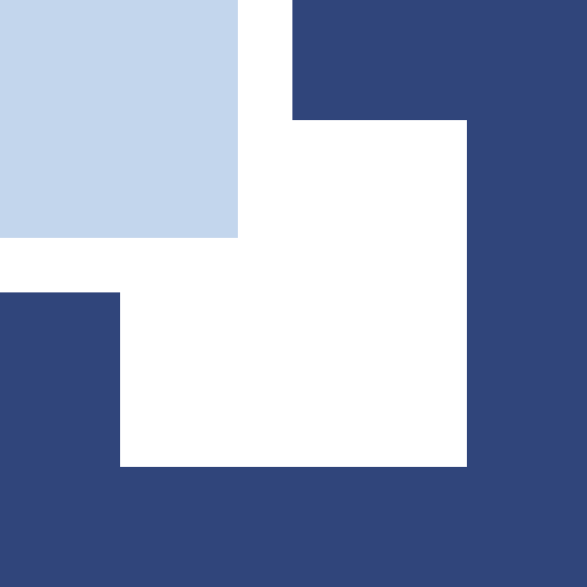 Square images of different colors, superimposed on one another